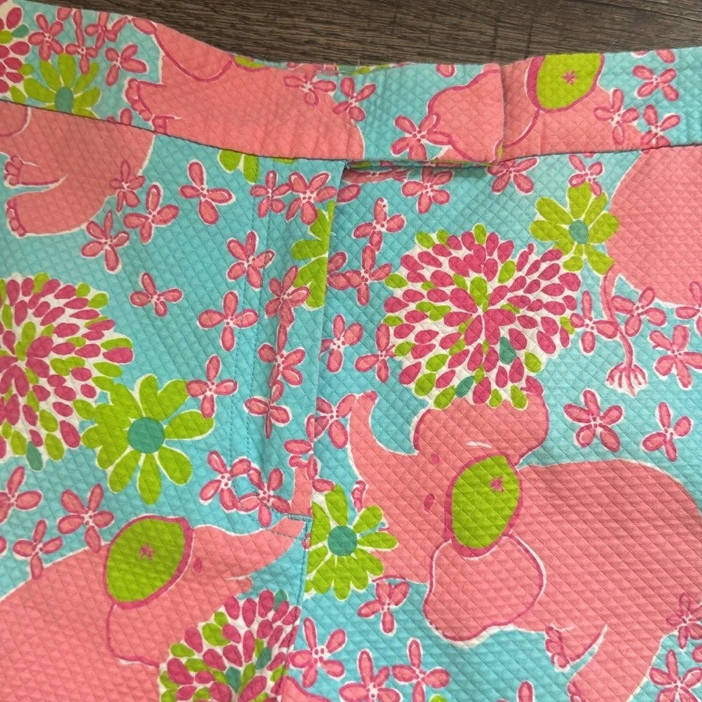 Lily Pulitzer Vintagd Elephant Print Capri Pants size 12 94% cotton 6% Spandex. - Picture 7 of 14
